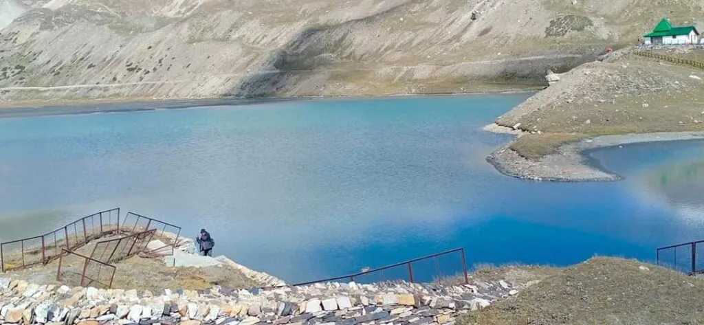 Jolingkong Lake at the base of Adi Kailash in Uttarakhand during Adi Kailash Yatra